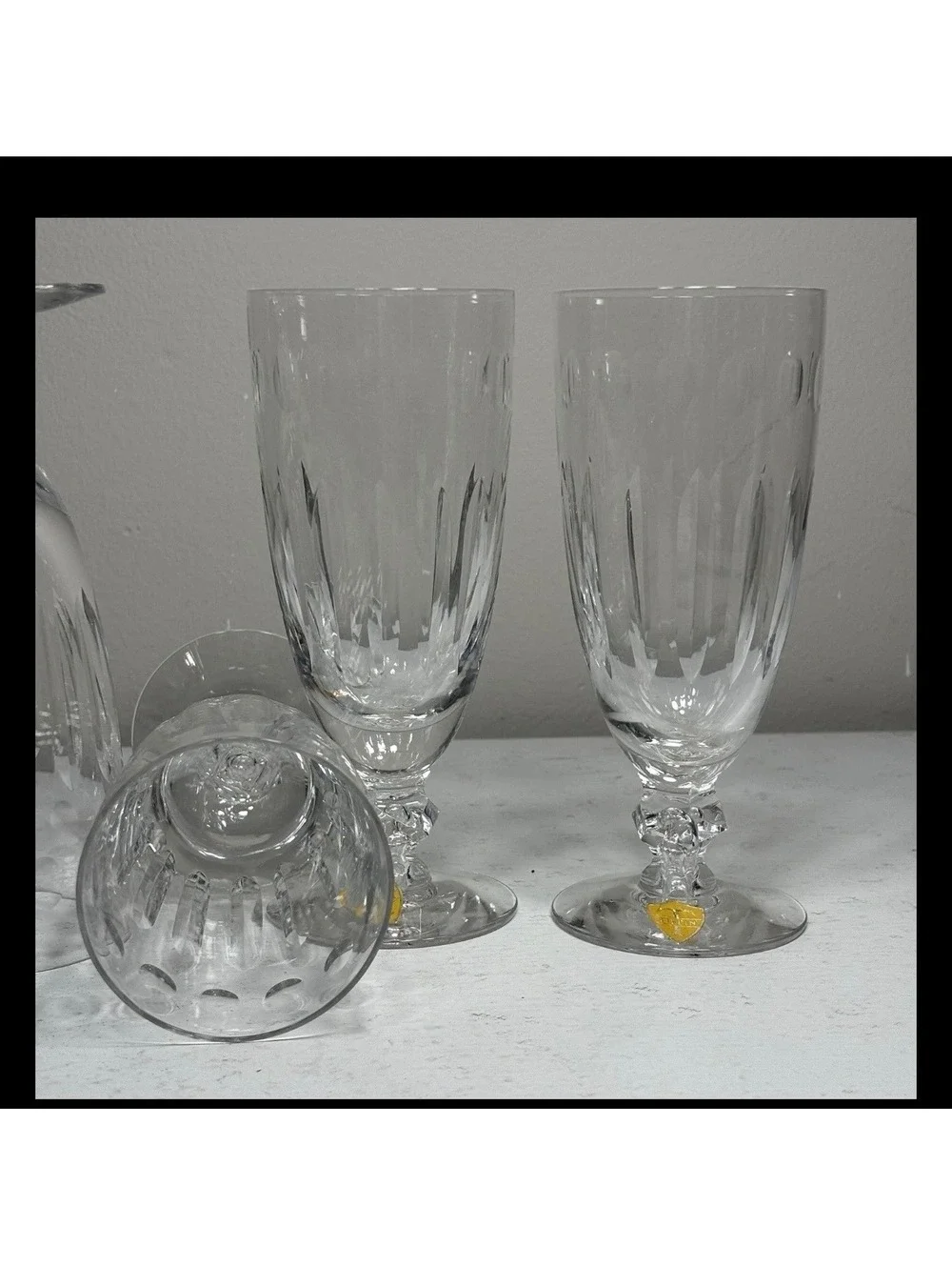 Tiffin- Franciscan Cut Crystal Iced Tea Glasses 6 3/4 set of 6